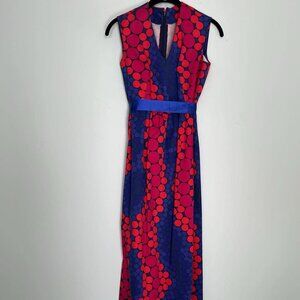 Handmade 60s 70s Sleeveless Evening Maxi Dress Pschodelic Mod GoGo MCM Costumers